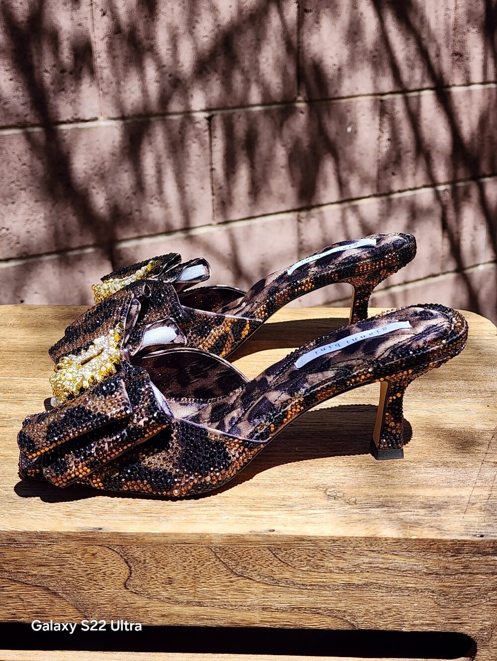 Gianni Bini Peeka Two Bling Leopard Print Rhinestone Keyhole Ornament Bow Sandal - Picture 8 of 11